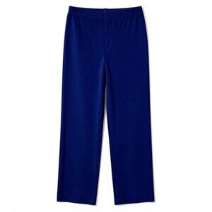 Chicos Travelers Pull On Blue High Rise Crop Pants Elastic Waist XL New